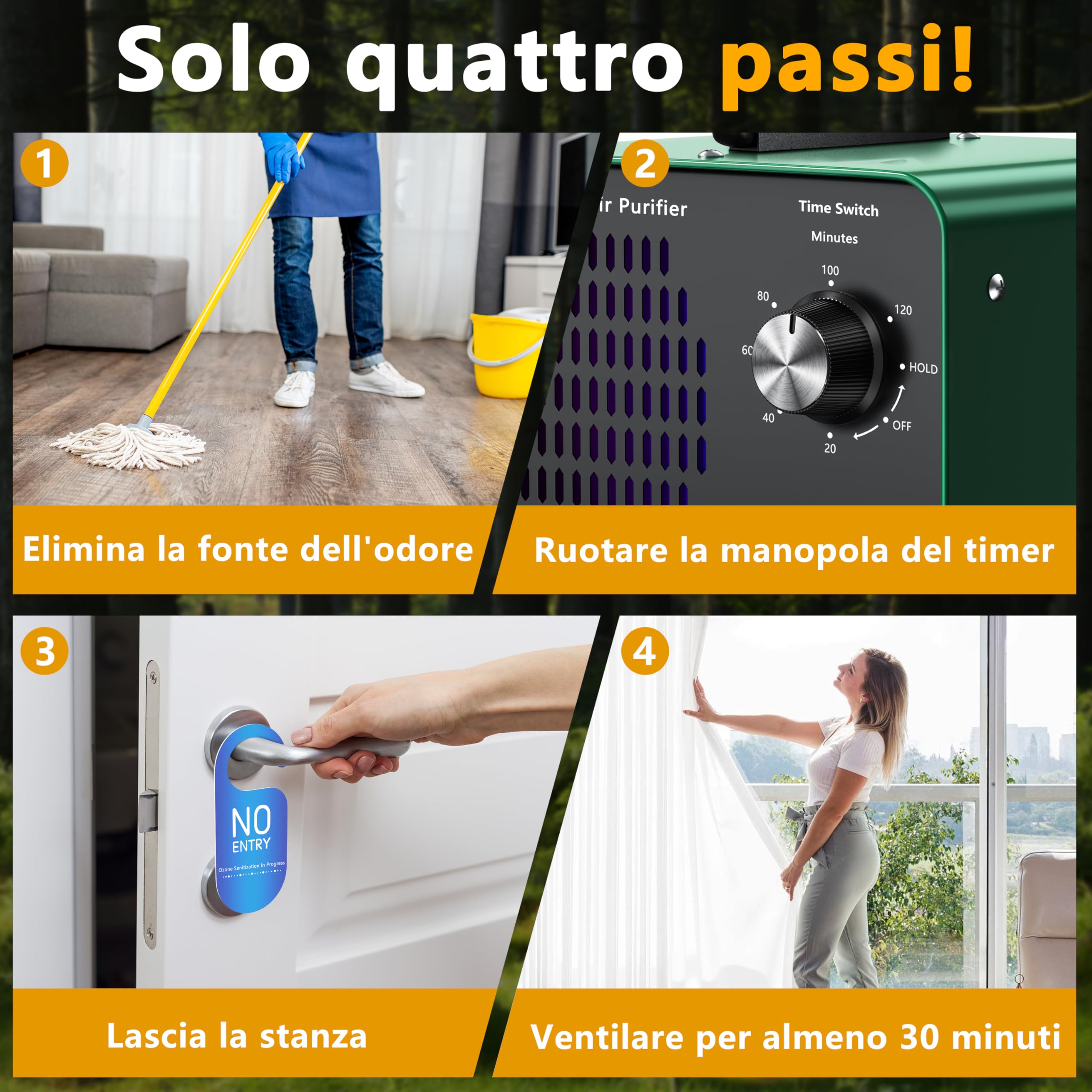 Generatore di Ozono 90.000 mg/h con timer da 120 minuti,ozonizzatore 600 m² Apparecchio a ozono industriale,ozonizzatore O3 per la casa/fumo/odori di animali domestici/odori di cucina/garage/alberghi/