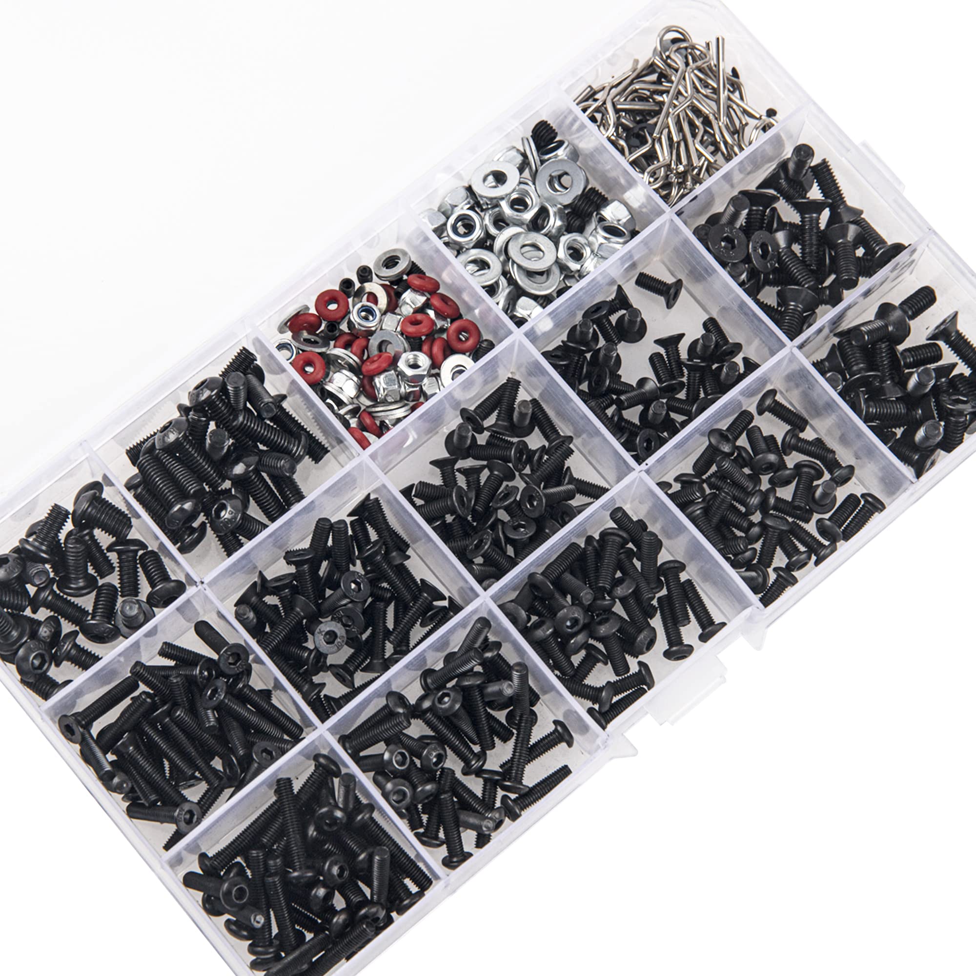 Vgoohobby 520Pcs RC Screw Kit – M3 M4 Bolts, Washers, Nuts, Body Clips For 1/8 1/10 RC Cars - View #4