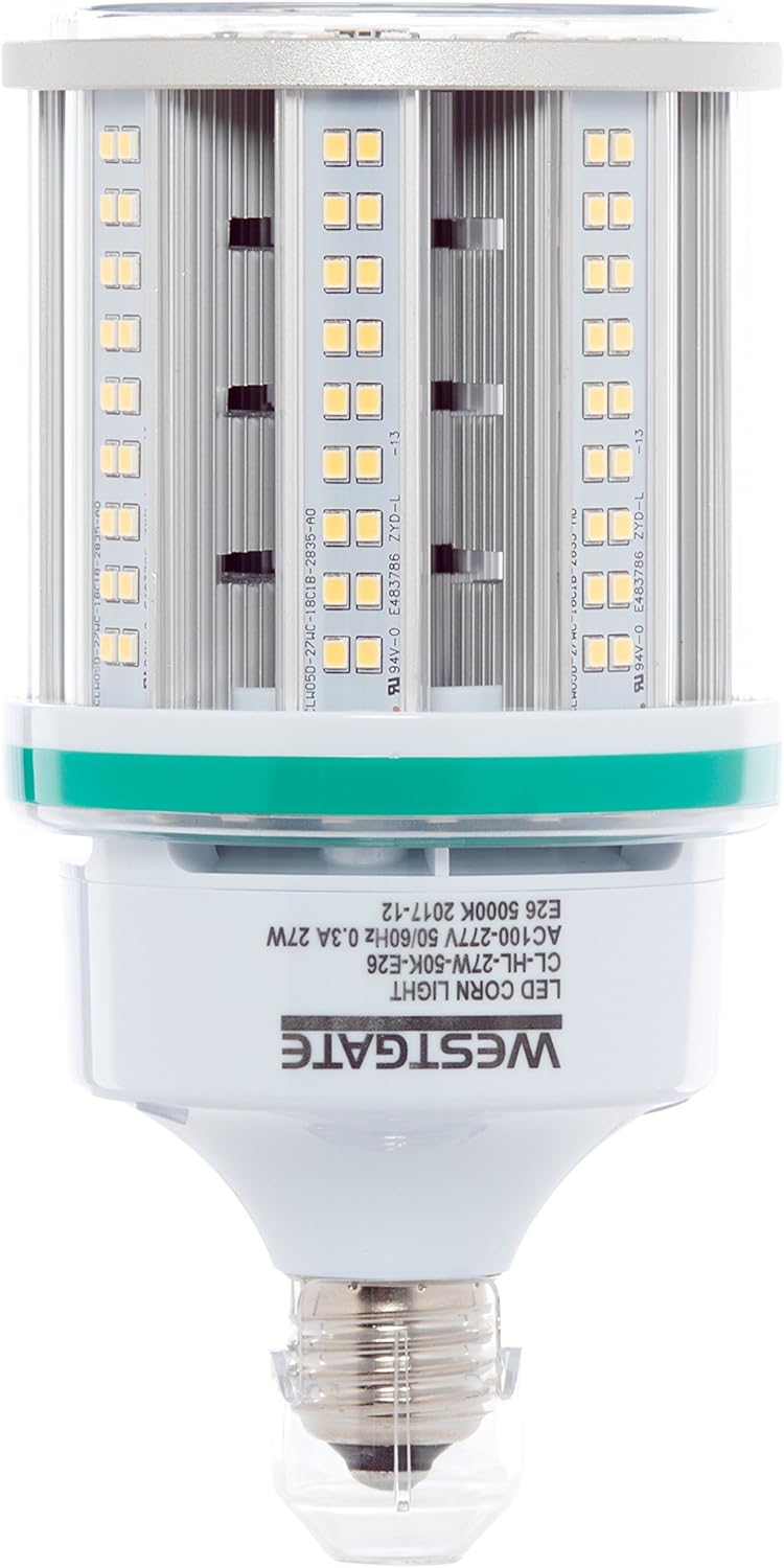 Westgate Lighting LED High Lumen Corn Lamps - Outdoor Lighting with CRI >80 - Corn Lamp with 360 ° Beam Angle (27W 5000K Cool White)