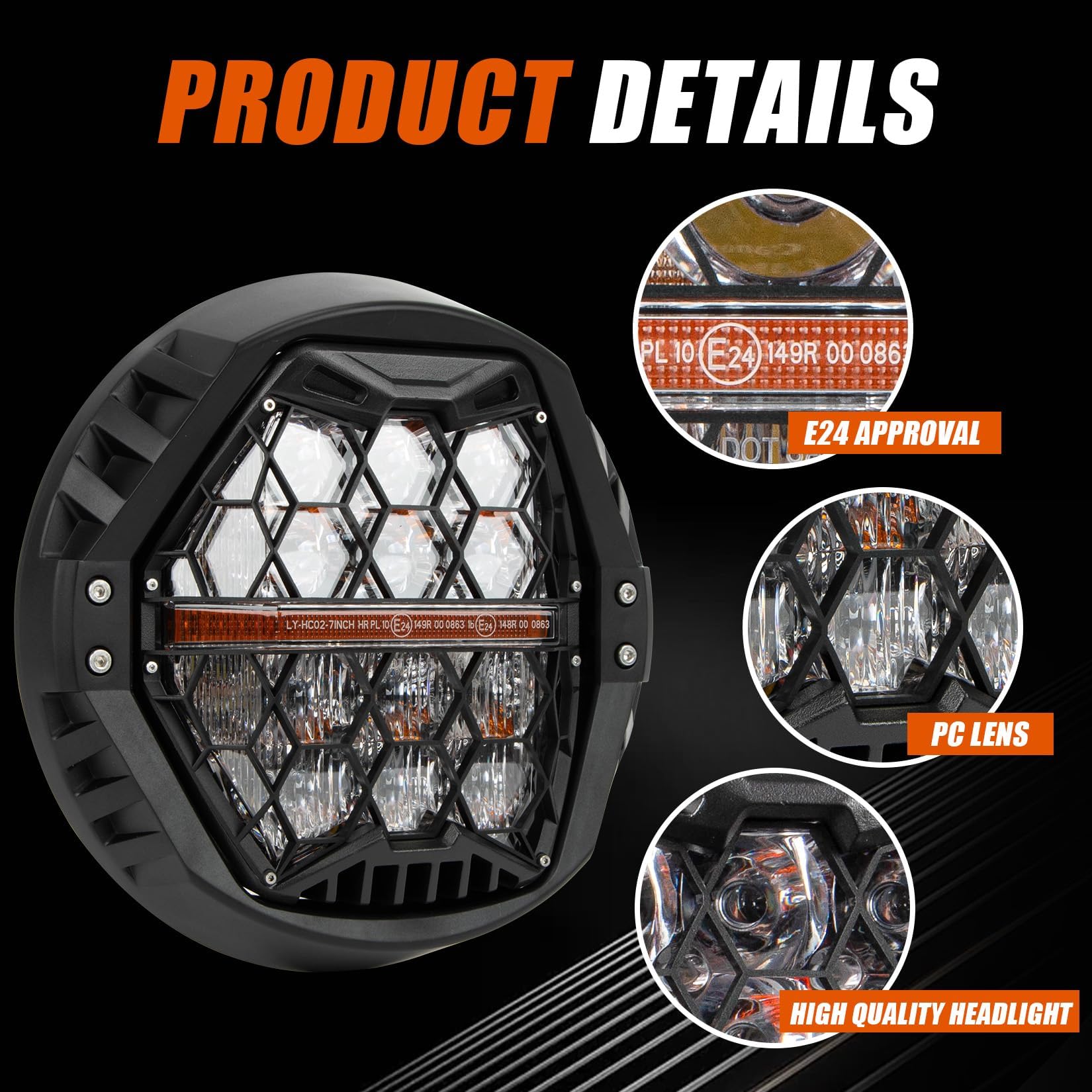 Amazon.com: PSLER 7 ''Motorcycle LED Headlight DOT and E-MARK