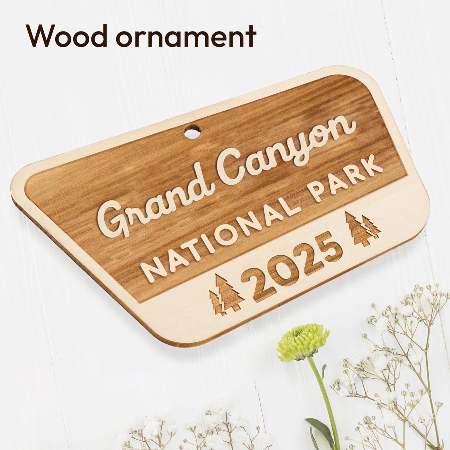 National Park Ornaments, Wooden USA National Parks Gifts for Travelers, Nature Lovers, Adventurers, Hanging Decor for Christmas Tree, 2025 Xmas Ornaments Keepsake (Grand Canyon) - Image 3