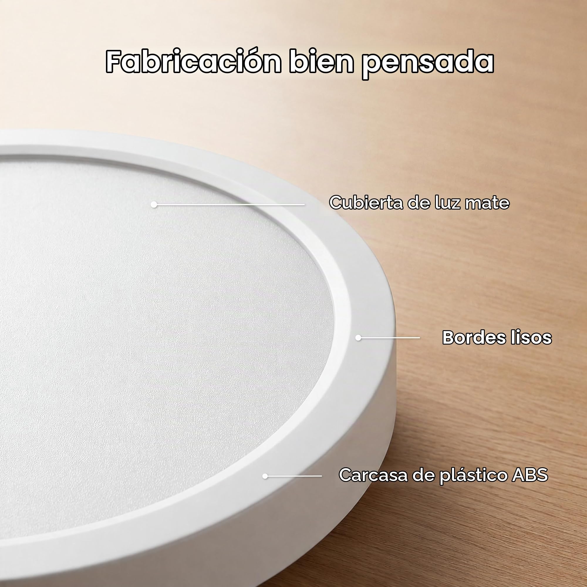 LQWELL Lámpara de techo LED Ultra Delgada Blanco 40cm 36W 4000K
