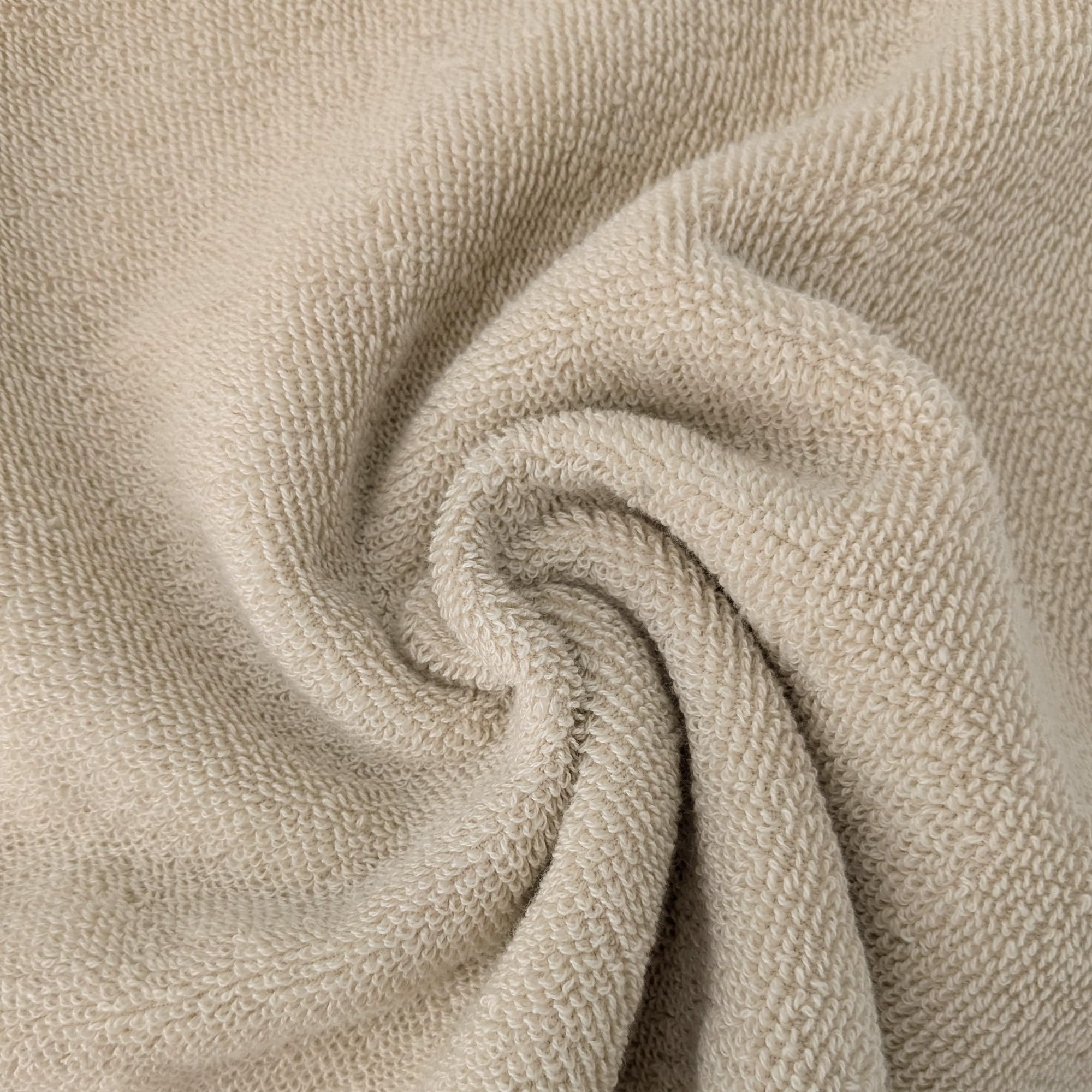 Parure de Bain absorbante 100% Coton Feuille Beige 7 pièces