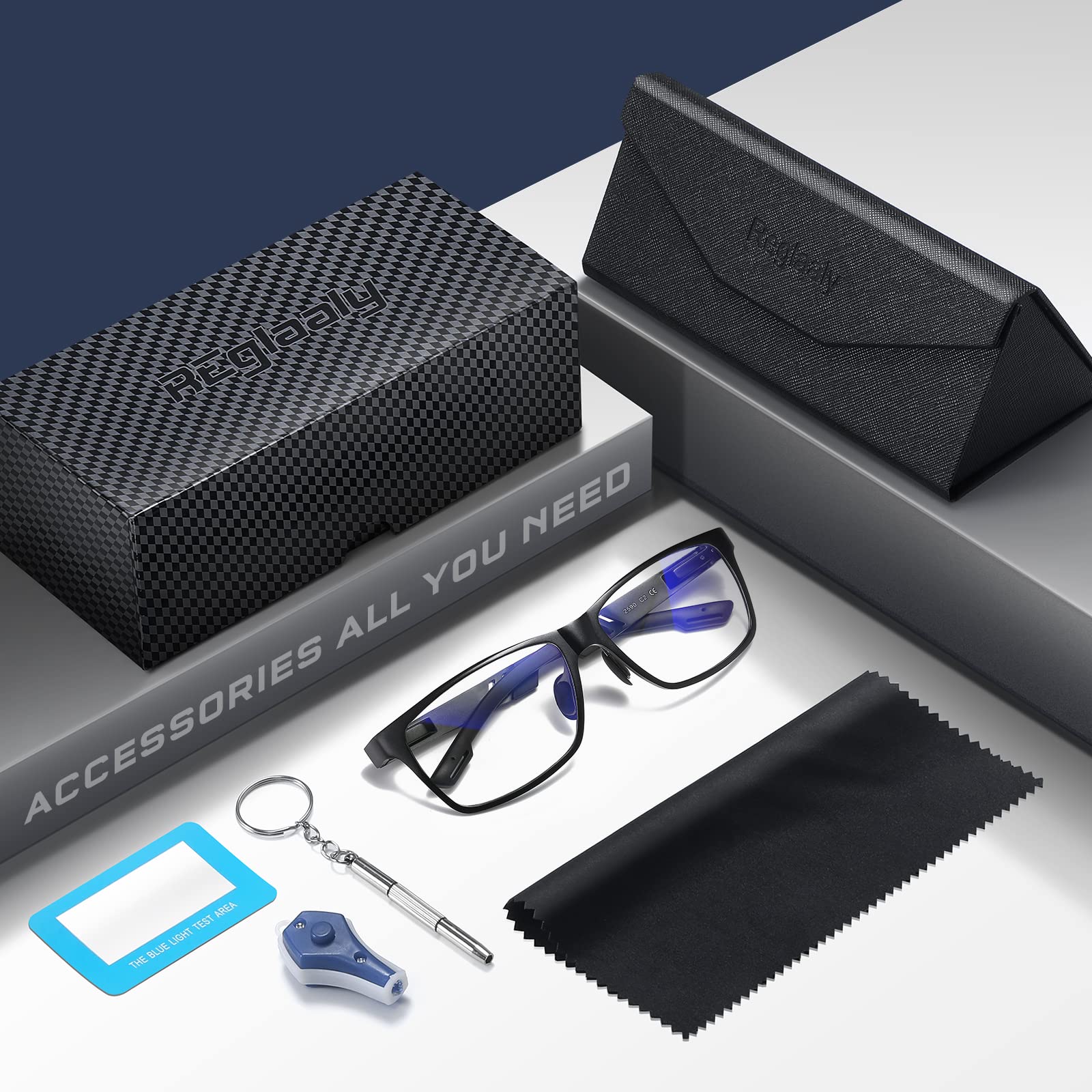 Reglaaly Blue-Light-Blocking-Glasses Men/Women Gaming Glasses Computer Screen Eyeglasses Metal Frame ?black?