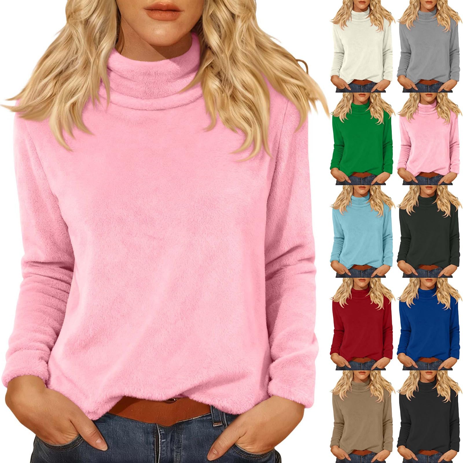 Turtleneck Sweater Women Warm Long Sleeve Cozy Mock Neck Tops Casual Loose Fit Cute Winter Pullover Sweatshirts 2025