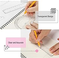 Vista 3 de Mr. Pen - Juego de geometría, 13 piezas, brújula para geometría, juego transportador, juego de geometría con caja de almacenamiento inastillable