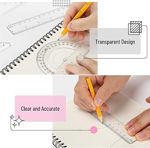 Miniatura 3 de Mr. Pen - Juego de geometría, 13 piezas, brújula para geometría, juego transportador, juego de geometría con caja de almacenamiento inastillable,
