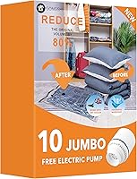 Vista 8 de 10 bolsas pequeñas de almacenamiento al vacío con bomba eléctrica, bolsas de embalaje de plástico, bolsa ahorradora de espacio para ropa, colchón
