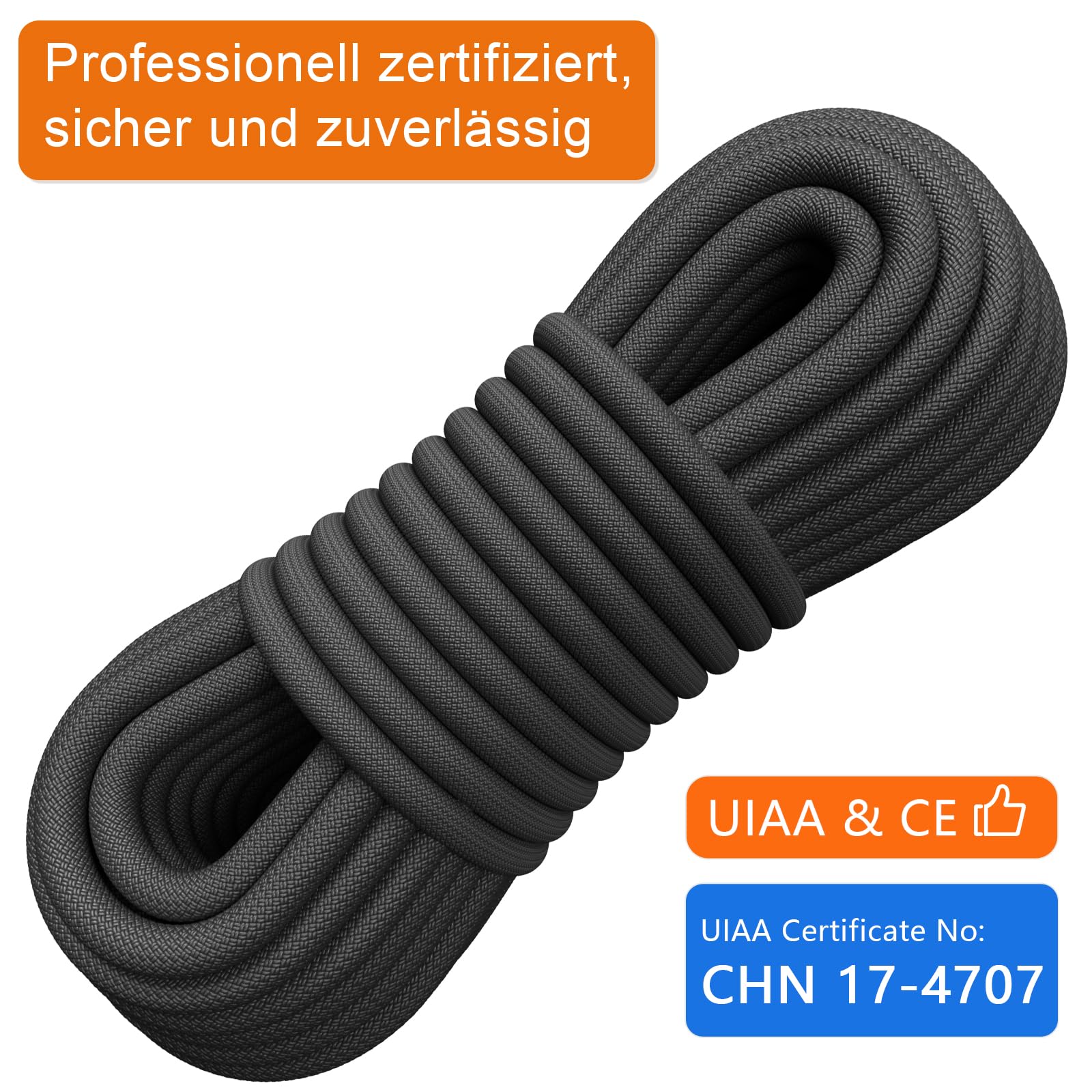 X XBEN 27.3KN lina statyczna 10 mm – certyfikat UIAA do ratowania wysokości, zapory łodzi, mechanizmu kotwiącego i podnośnika – długość: 10 m, 20 m, 30 m – wysoka nośność i odporność na ścieranie
