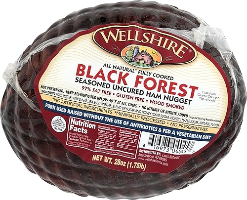 Wellshire Farms, nugget de jamón de cerdo de la Selva Negra, ahumado, sin curar, 28 onzas