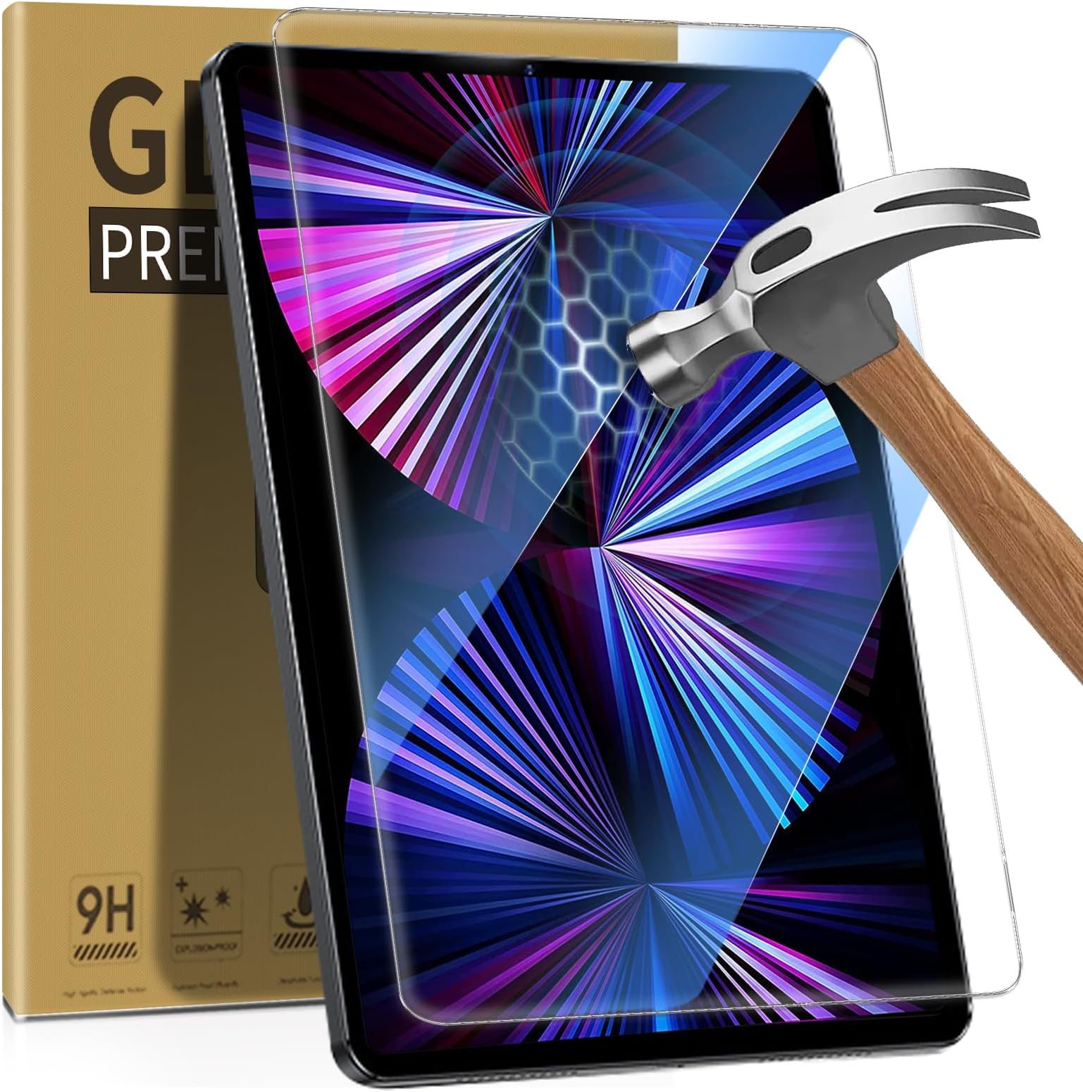 [2 Packs] ZenRich Anti Blue Light Screen Protector for iPad Pro 11 Inch 4th/ 3rd/ 2nd/ 1st Gen (2022/2021/2020/2018) – 9H Hardness Tempered Glass, HD Clarity, Eye Protection, Scratch Resistant, Bubble-free
