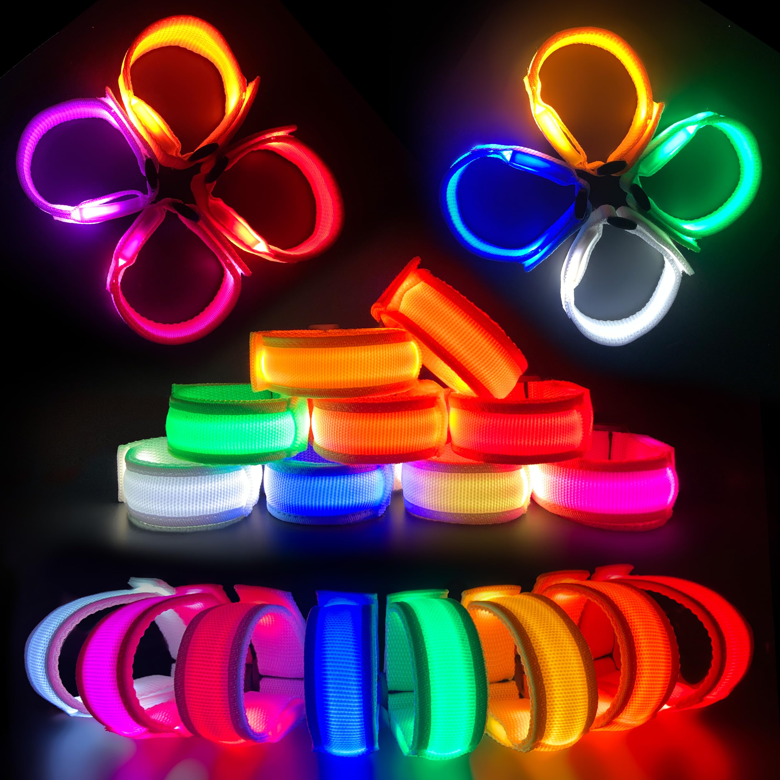 FANL 8/12/24 PCS Glow Bracelets, LED Bracelets for Kids and Adults, Glow in The Dark Party Supplies for Music Festival, Festival Camping, Rave