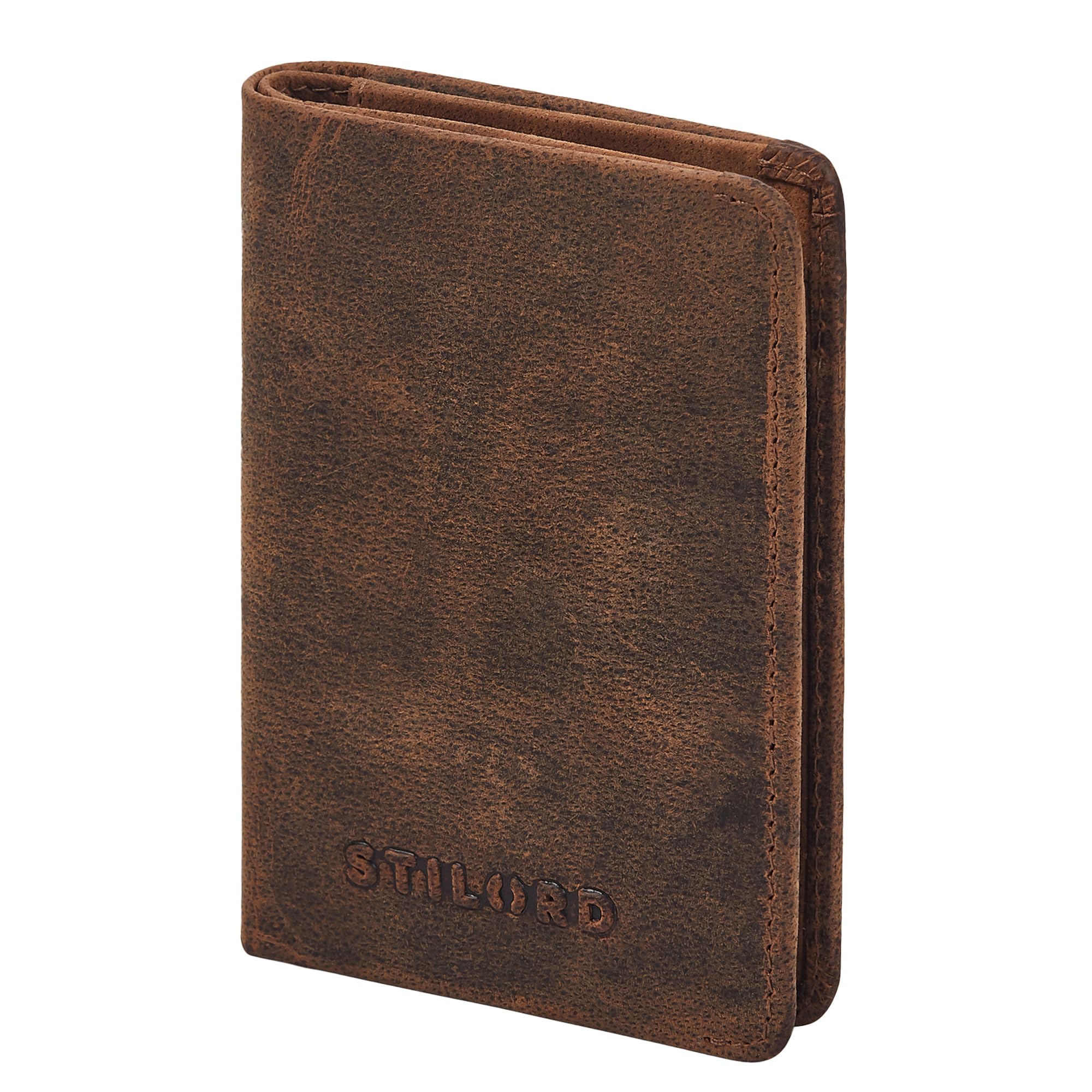 STILORD "Ledo Porte Carte en Cuir Véritable Mini Etui Carte élégant Portefeuille Cuir Protection RFID Femme Homme Porte Monnaie Slim Wallet Card Holder Pochette Carte Couleur:Avani - Marron