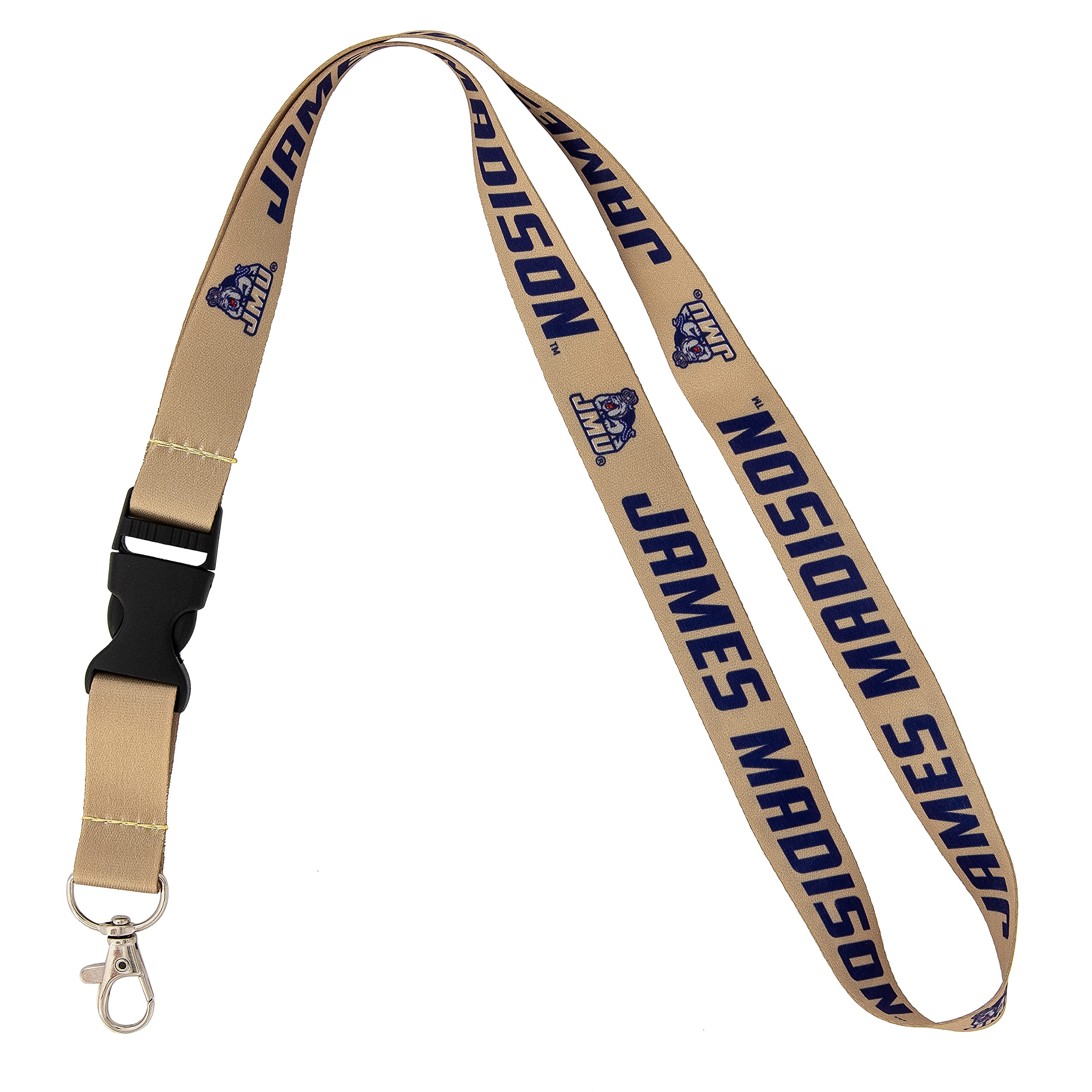 Desert Cactus James Madison University JMU Dukes Car Keys ID Badge Holder Lanyard Keychain Detachable Breakaway Snap Buckle (Gold)