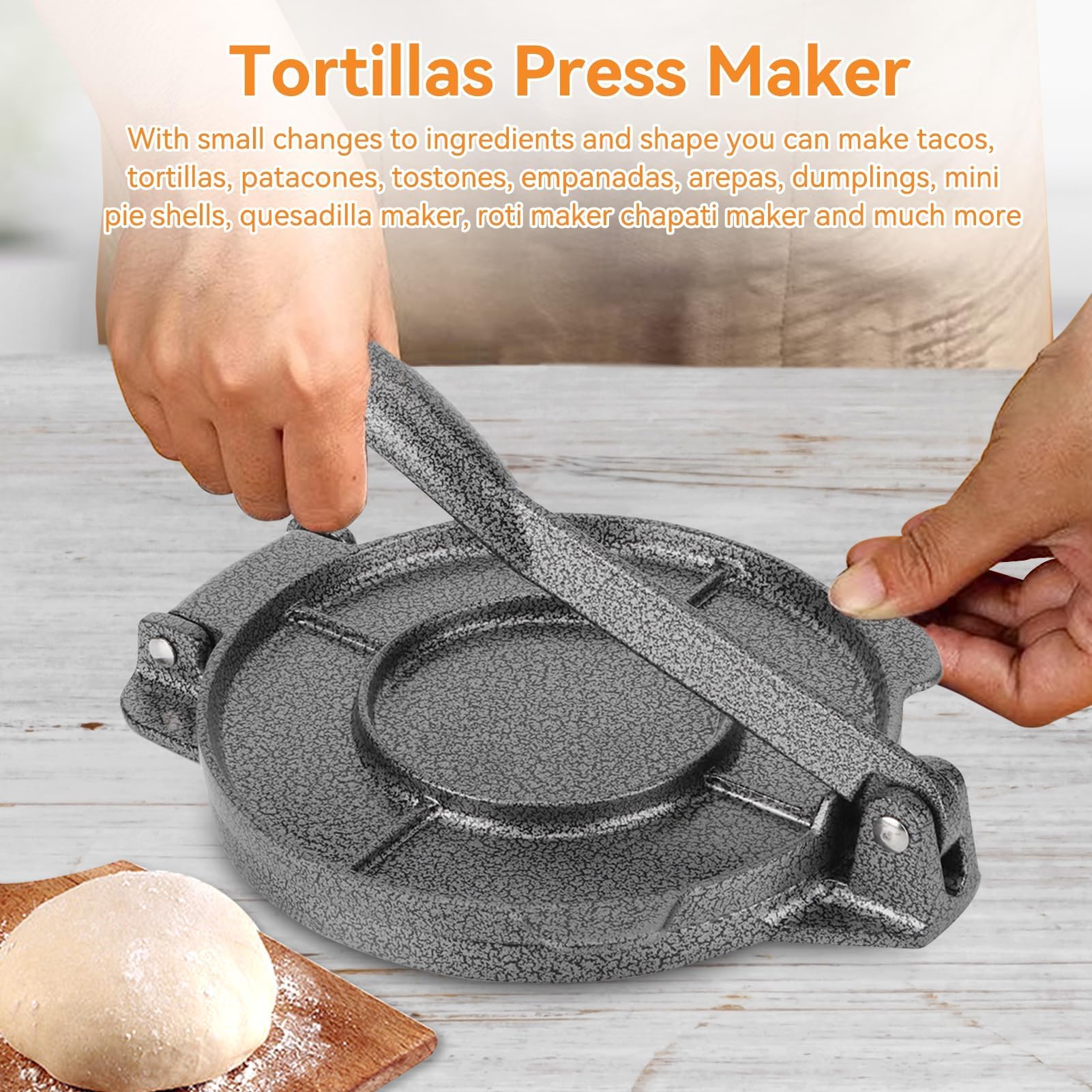 165 cm Aluminium Tortilla Persmaker - Doe-het-zelf Opvouwbare Deegpers