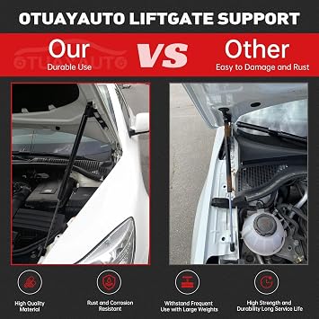 OTUAYAUTO Premium Rear Window Shocks Struts Replacement for 1997-2006 Jeep Wrangler TJ Base/SE/Sahara/Unlimited/Sport Back Glass Lift Support OEM 55076310AD, SG214012, 4249 (Pack of 2)