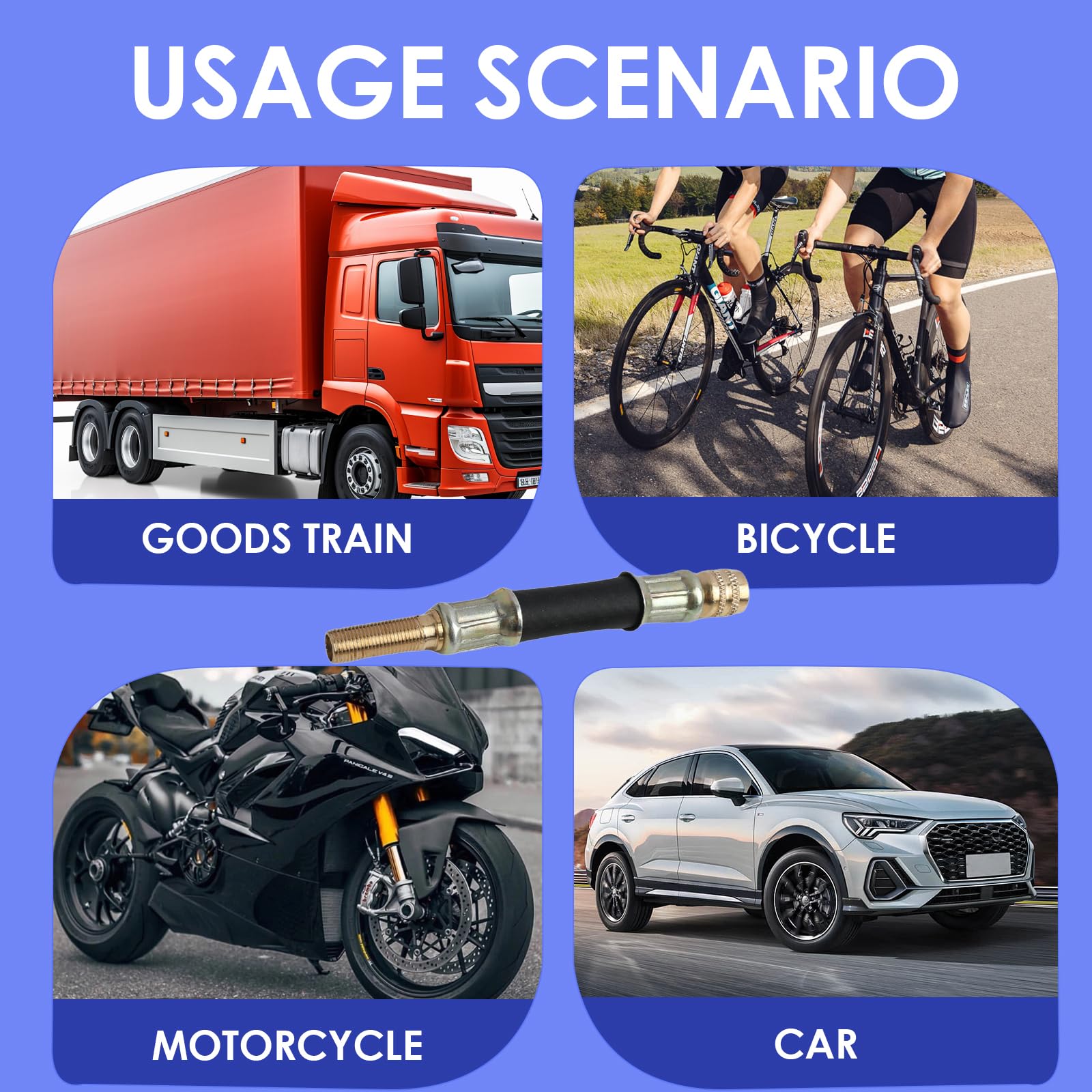 Prolunga Valvola Pneumatico (90° + 100mm), in Gomma e Ottone – prolunga valvola per Auto, Moto, Bicicletta, Scooter, Camion – Resistente al Calore (90°, 100MM)