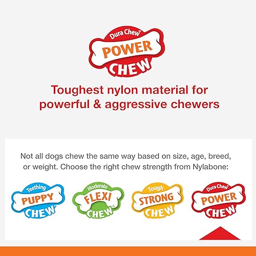 Miniatura 3 de Nylabone Power Chew Basted Blast - Juguetes masticables de doble sabor para perros masticadores agresivos, huesos duraderos para perros con 2 capas