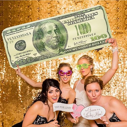 Miniatura 2 de ILEISURELY Juguetes inflables grandes para piscina de dinero, 31 pulgadas con temática de casino, decoración de fiesta para cumpleaños, piscina,