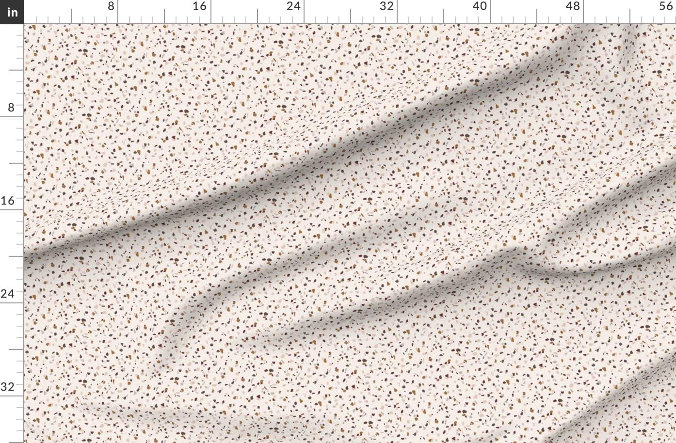 Spoonflower Fabric - Terrazzo Copper Blush Burgundy Brown Dark Taupe Autumn Fall Geo Printed on Organic Cotton Sateen Fabric by The Yard - Sewing Quilting Apparel Home Decor