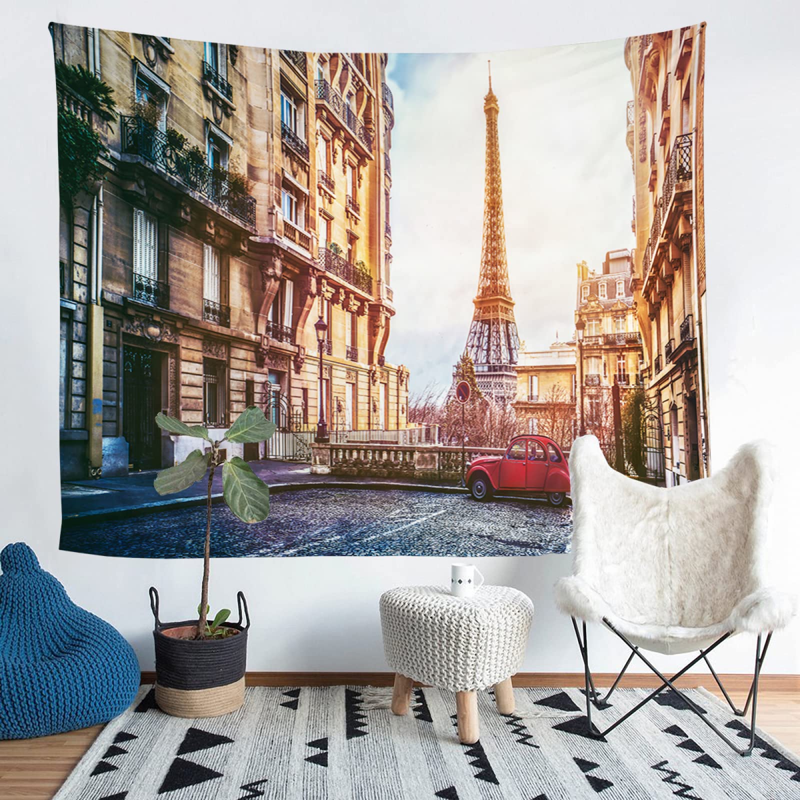パリの風景 タペストリー 大きめ Amazon.co.jp: タペストリー壁掛けパリの風景150×100 cm(60×40