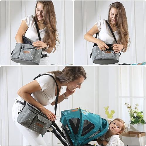 Miniatura 6 de Miracle Baby Bolsa organizadora de cochecito para mamá, bolsa universal de almacenamiento de cochecito, compatible con la mayoría de cochecitos,