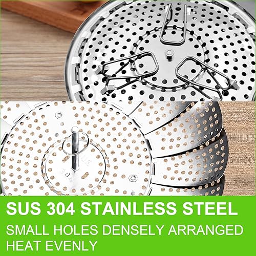 Miniatura 3 de Cesta vaporera de verduras para cocinar de acero inoxidable 304, canasta vaporera de alimentos plegable expandible para adaptarse a ollas de varios