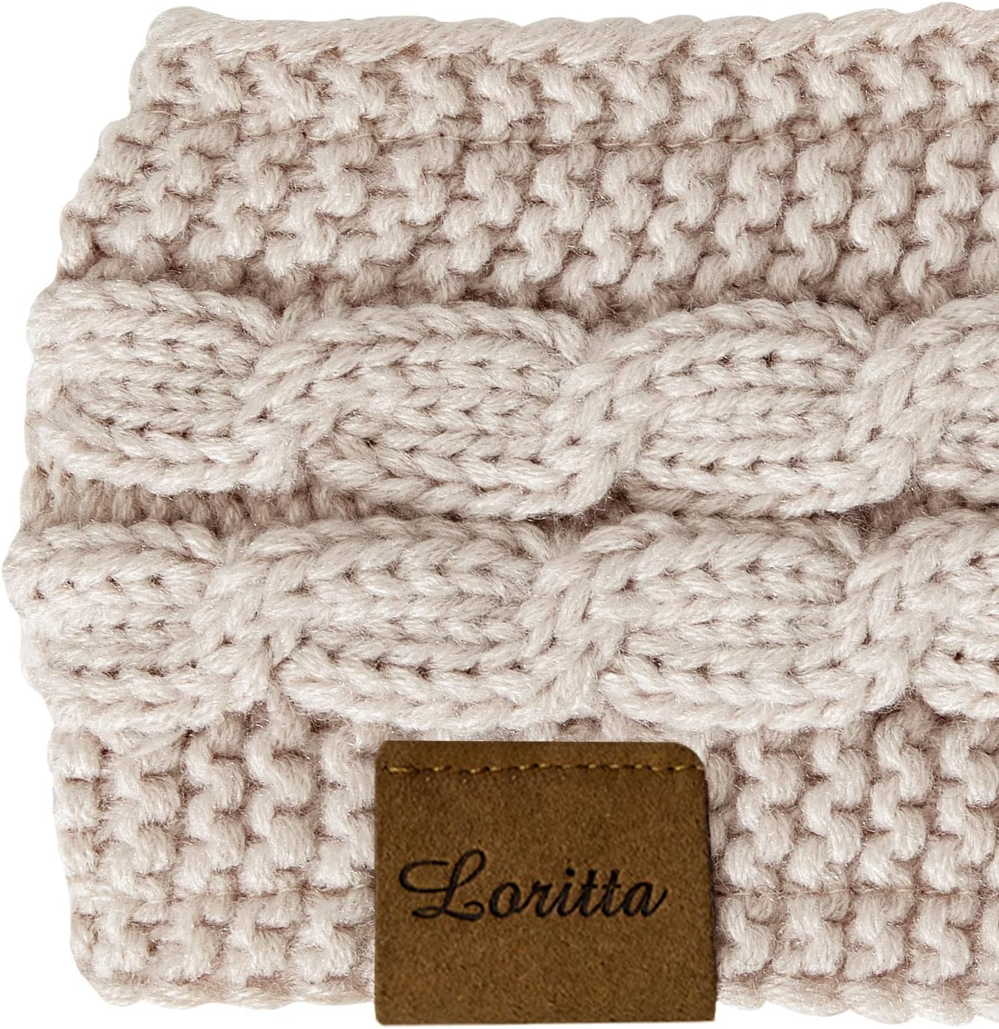 Loritta Womens Ear Warmers Headbands Winter Warm Fuzzy Cable Knit Head Wrap Fleece Lined Gifts - Image 3