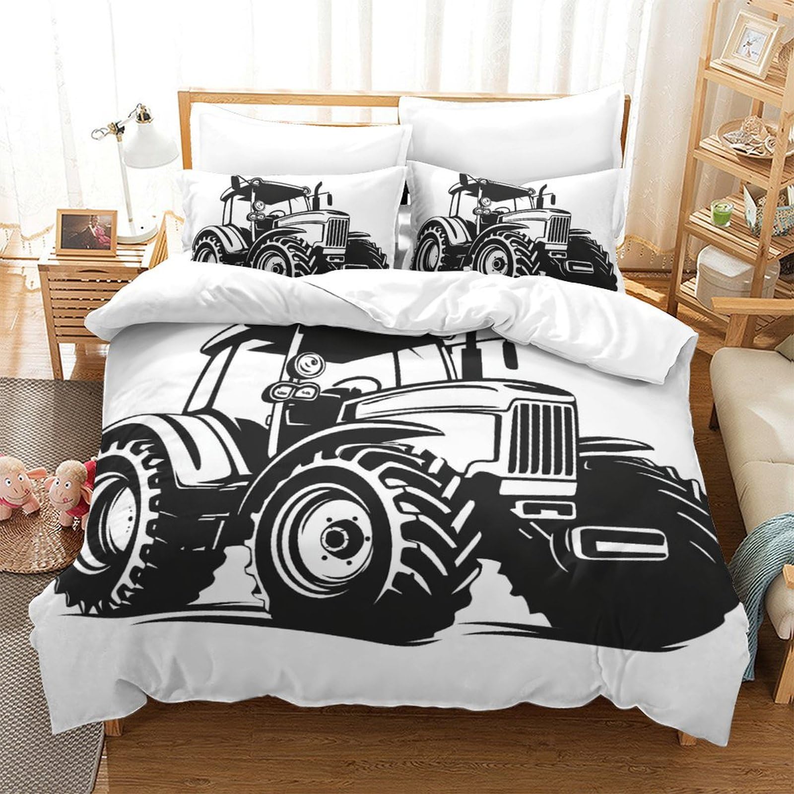 Linge de lit tracteur 3D anti-transpiration en microfibre douce 200x200
