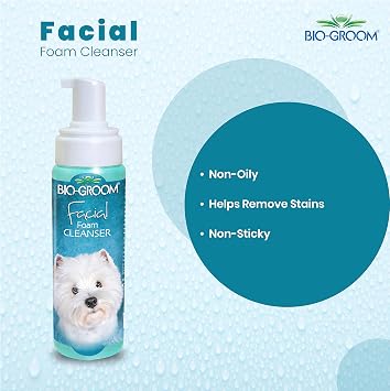 Bio-groom Facial Cleanser - Dog Face Wash, Unscented, No Rinse, Dog Face Scrub, Tear Stain Remover, Cruelty-Free, Made in USA, Dog Face Cleaner - 8 fl oz 1-Pack