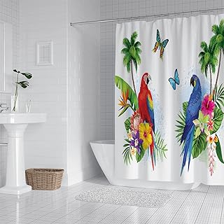 Shower Curtain Animal Parrot Butterfly Shower...,