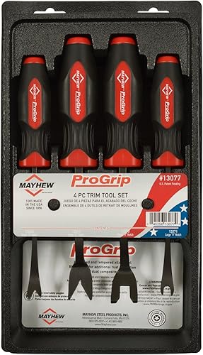 Miniatura 2 de Mayhew Tools 13077 ProGrip - Juego de herramientas para recortar, acabado de óxido negro, juego de 4 piezas