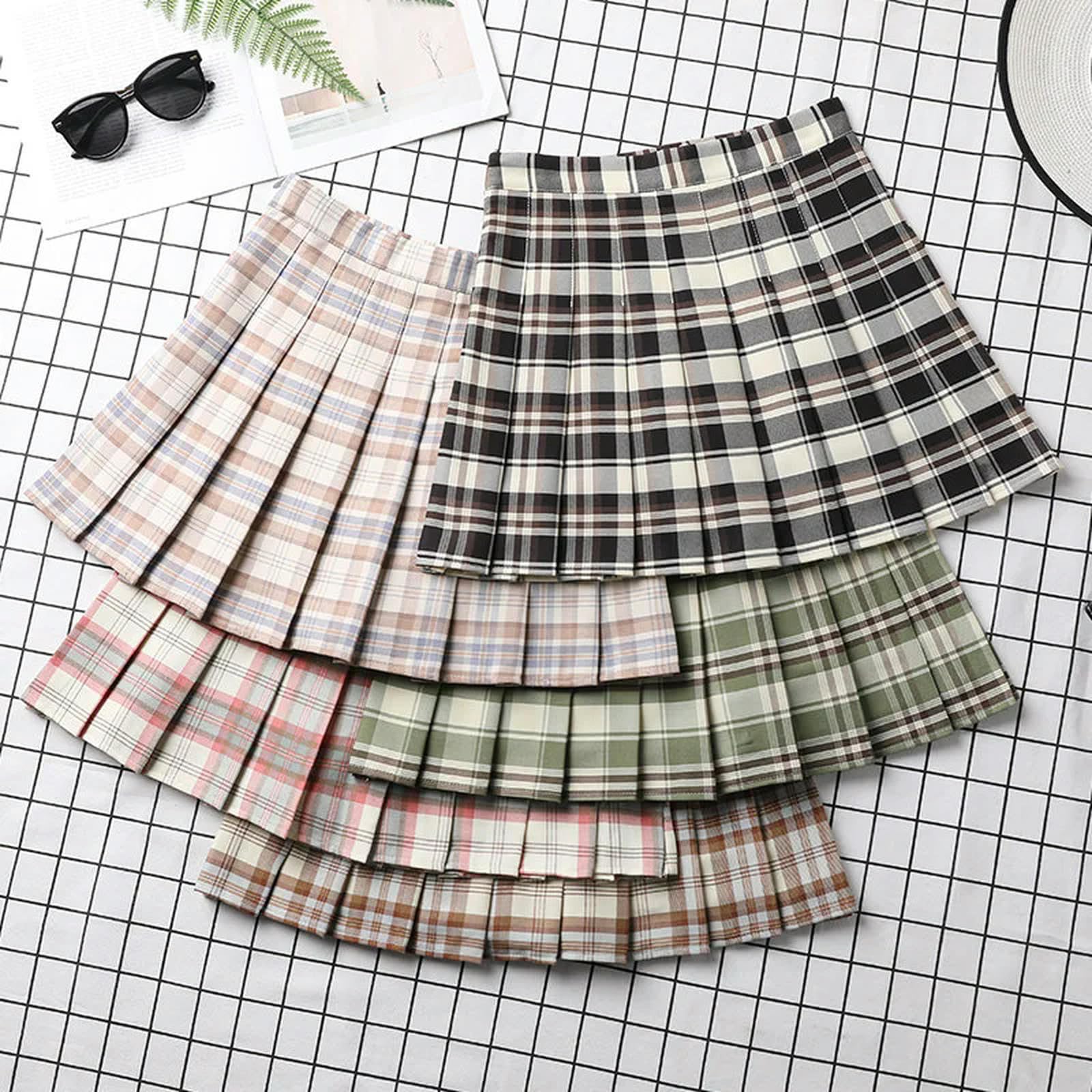 Czarna spódnica plisowana spódnica letnia odzież damska wiosna moda styl preppy styl uczennica mundurek trapezowy mini spódnice