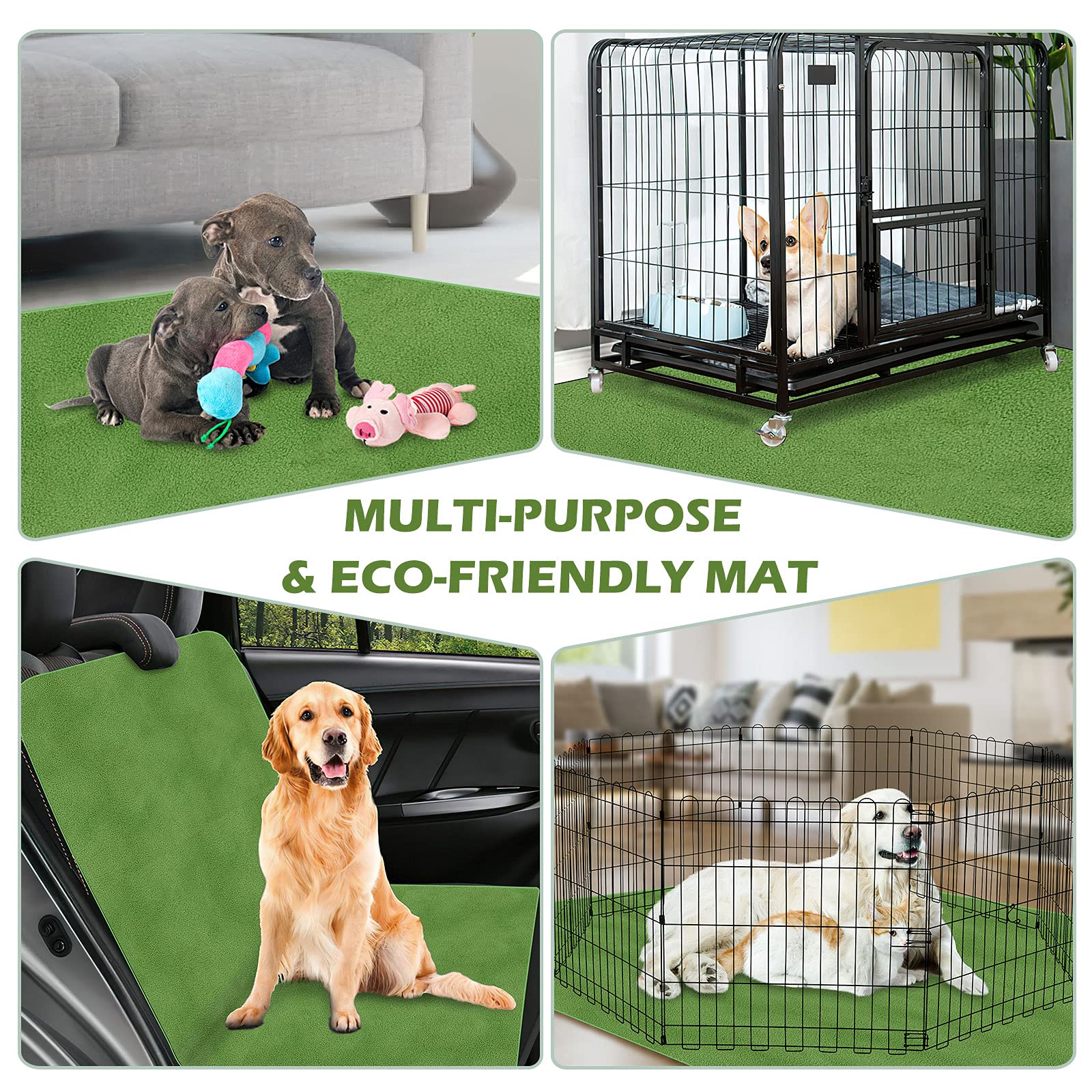 INVENHO Almohadillas Lavables para Orina de Perros 72 x 72 Pulgadas, Reutilizables, Extra Grandes, Mejoradas, Antideslizantes