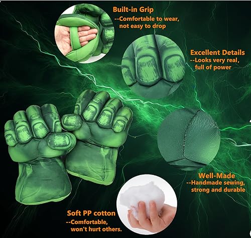 Miniatura 3 de Guantes de superhéroe para cosplay, guantes de disfraces, guantes de boxeo, juguetes de superhéroe, guantes de felpa suave, par para niños,