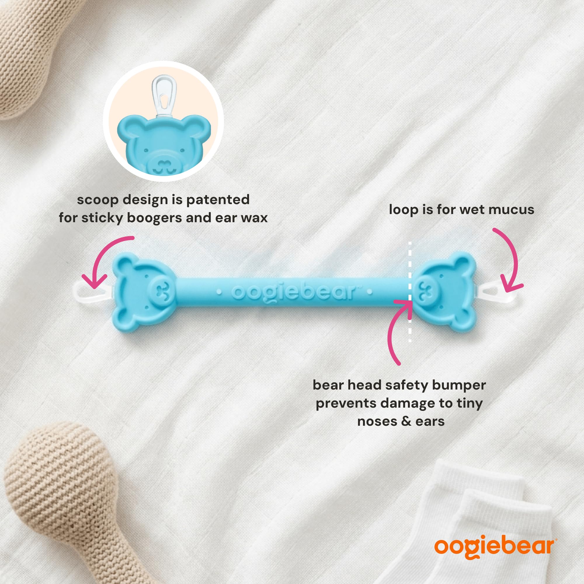 oogiebear Baby Nose & Ear Picker, Safe Booger Remover Tool, 1 Piece, Blue — Amazon image 3