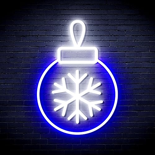 ADVPRO Christmas Tree Ornament Flex Silicone LED Neon Sign - White & Blue - st16s32-fnu0119-wb