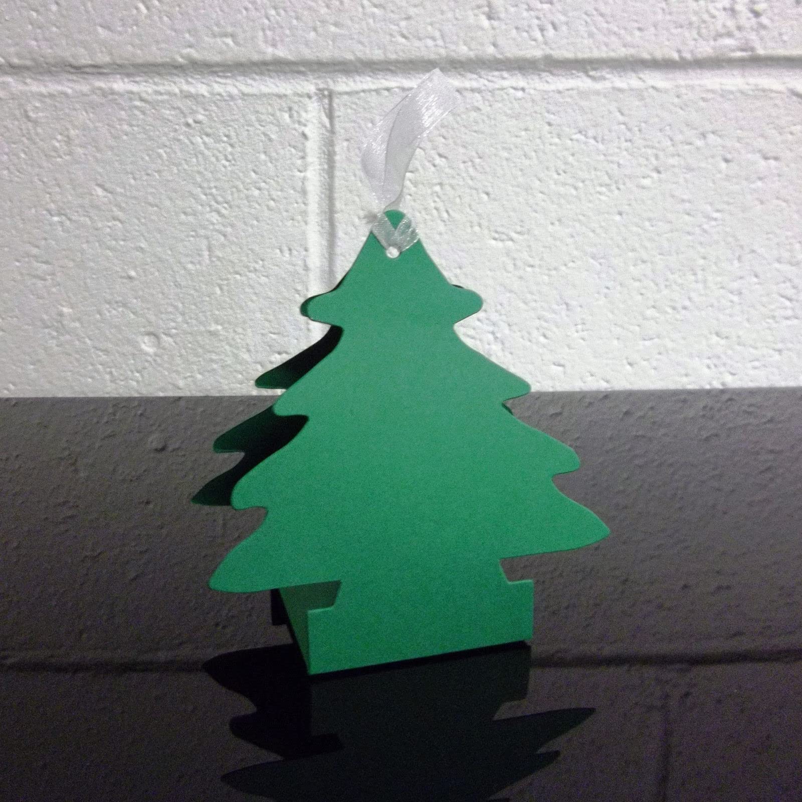 Stella Crafts Xmas Green 10 X Christmas Tree Favour Box Christmas Tree Decoration - Choose Colour - (Xmas Green)