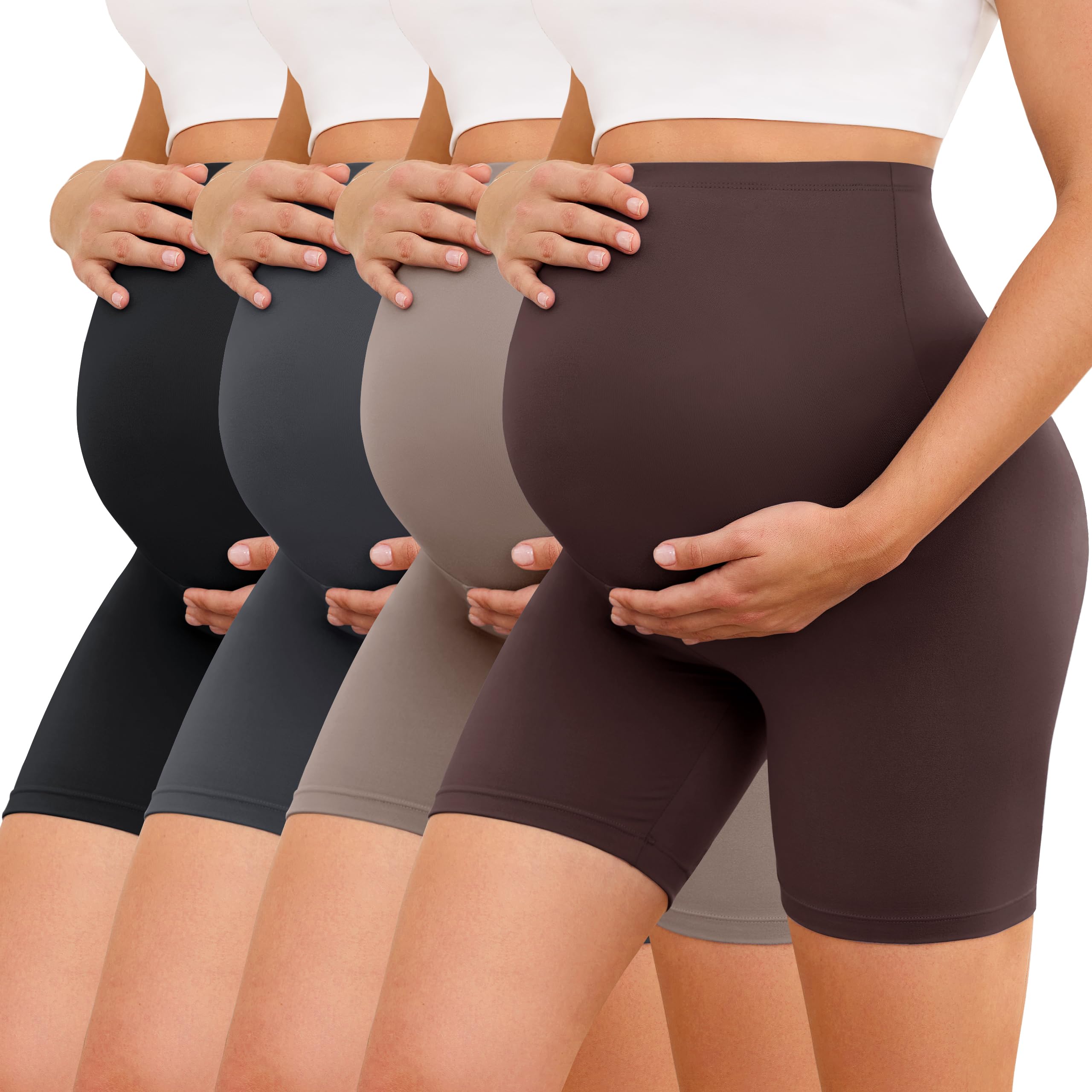 VALANDY Creamlush 4 Pack Maternity Shorts