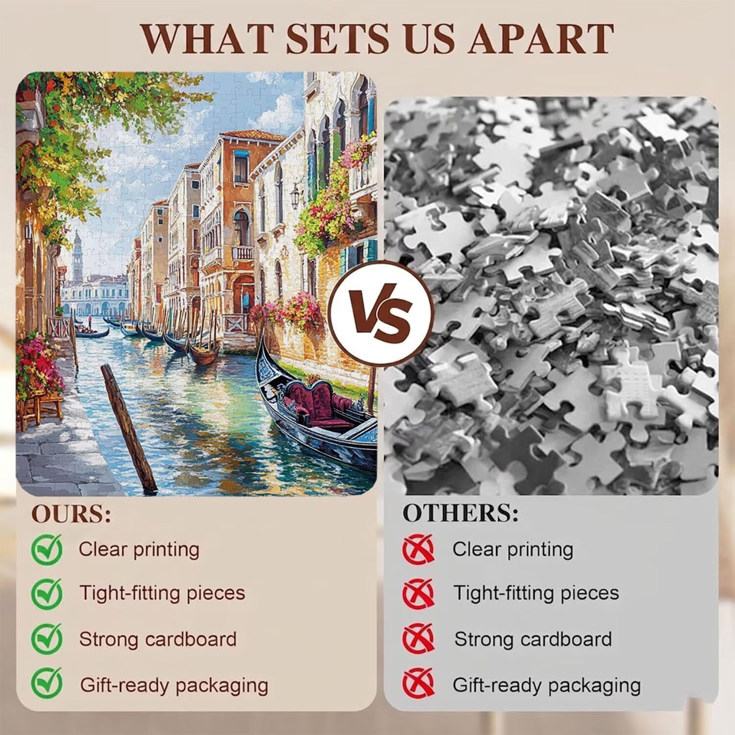 Barca piccola città Puzzle 1000 Pezzi per Adulti, Puzzle in Legno - Collezione Classica con Poster Incluso - Sfida di Concentrazione e Passatempo Antistress, Gioco per Famiglia, 75 x 50 cm f0-109