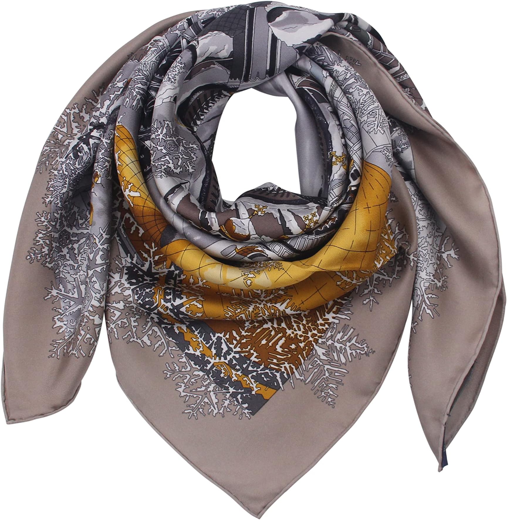 Pantonight 100% Pure Silk Square Scarf for Women - 14MM Hand Rolling Edge Silk Twill Scarf... (BEIGE 103)