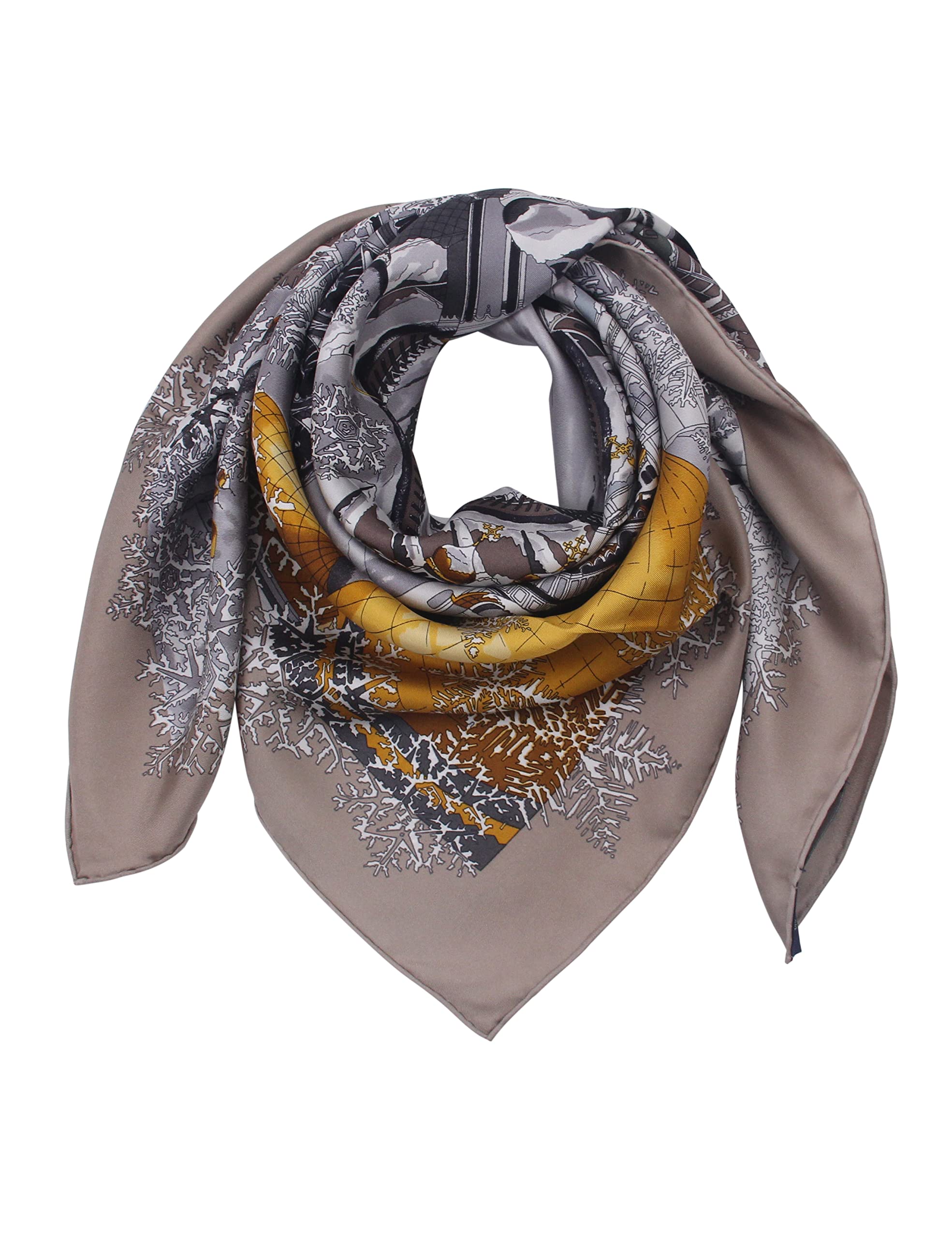 Pantonight 100% Pure Silk Square Scarf for Women - 14MM Hand Rolling Edge Silk Twill Scarf... (BEIGE 103)