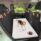 Pet Bed Mat for Car Backseat, Non-Slip Dog Bed for Car Back Seat, Flannel Backseat Dog Bed for Cars Trucks and SUVs (White, 24.8x54 inch)