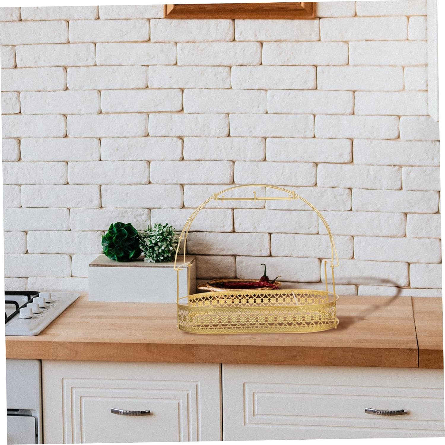 Ciieeo Coffee Mug Rack Hooks and Fruit Basket Stylish Iron Tea Cup Holder for Kitchen Countertop Space-Saving Coffee Cup Organizer for
