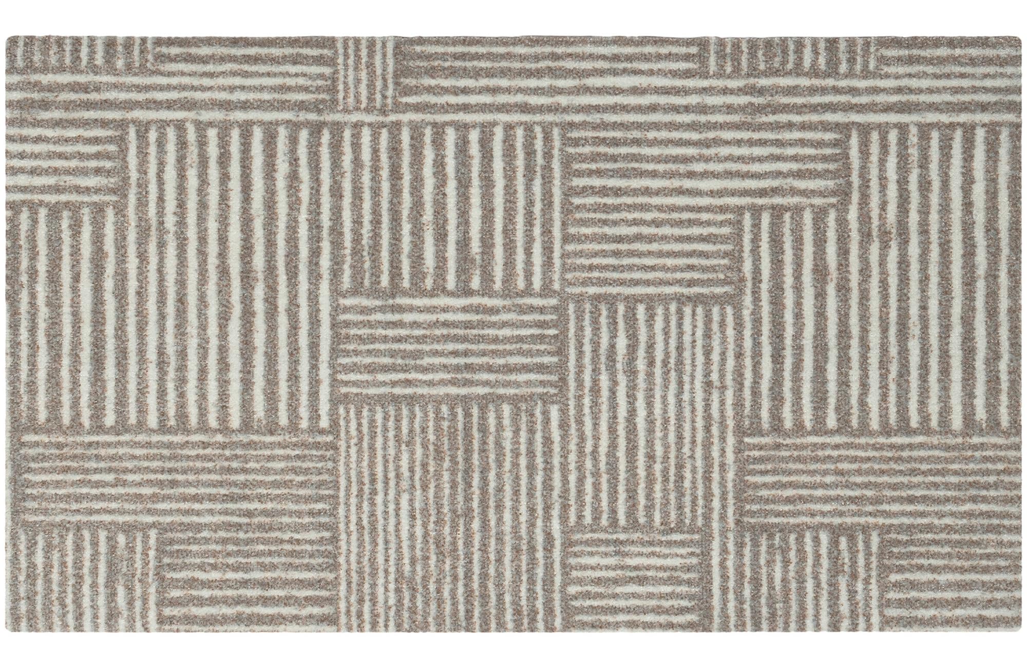 Matterly Maxcent Accent Mat | Organic Squares | Small 20.5" x 35.5" | Light Greige