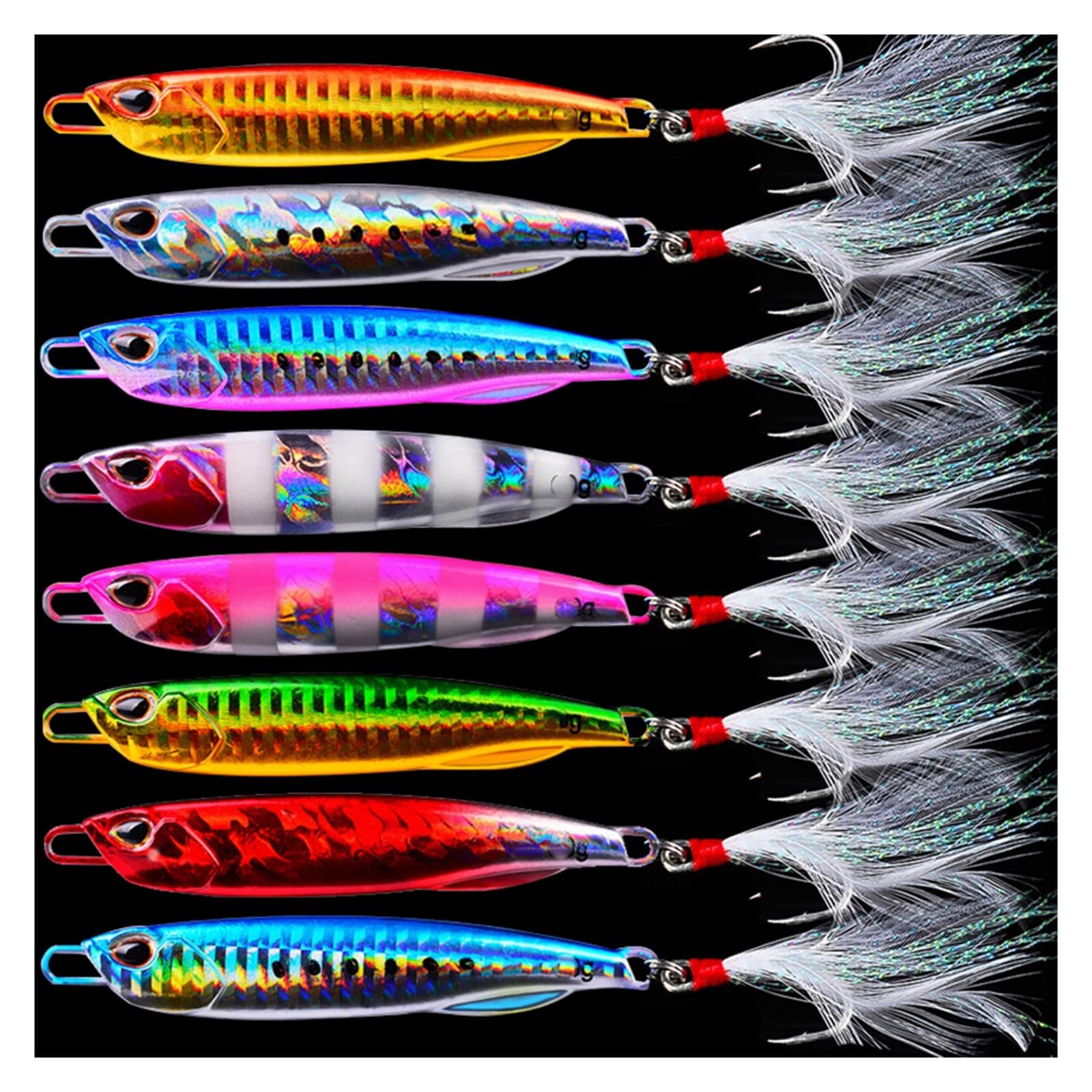XILILHC 8 Pièces/lot Nouveau Leurre De Pêche Ensemble Leurres De Pêche Métal Spinner Cuillère Poisson Appât Gabarits Matériel De Pêche