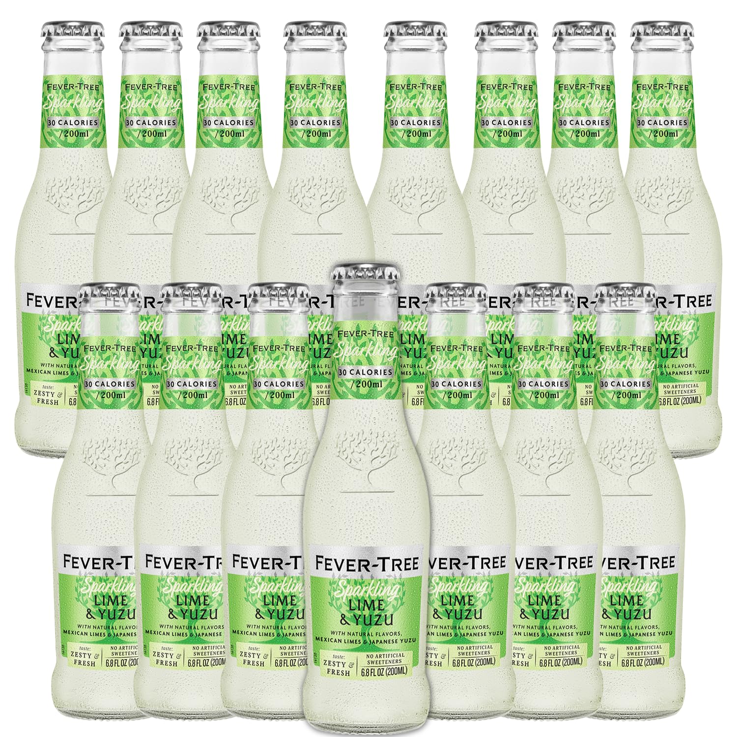 Fever Tree Sparkling Lime and Yuzu - Premium Quality Mixer and Soda - Refreshing Beverage for Cocktails & Mocktails 200ml Bottle