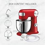Cuisinart Precision Master 5.5-Quart Tilt-Head Stand Mixer, 12 Speed, 500W, Includes Bowl, Dough Hook, Chef's Whisk and Flat Mixing Paddle, Red (SM-50RC)