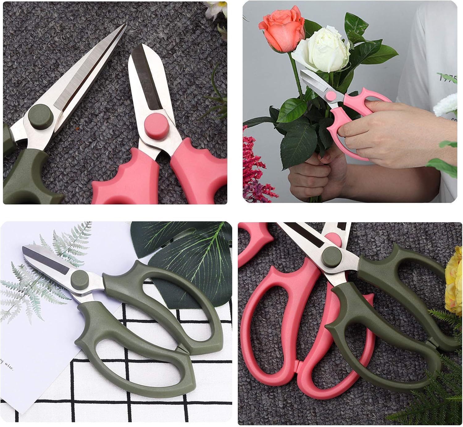 Leize Garden Flower Scissors, Premium Thickened Stainless Steel Floral Shears, Strong Pruner for Flowers, Branches and Leaves : Patio, Lawn & Garden