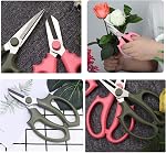 Leize Flower Scissors, Premium Thickened Stainless Steel Floral Shears, Strong Pruner for Flowers, Branches and Leaves (Grey Green Slender)